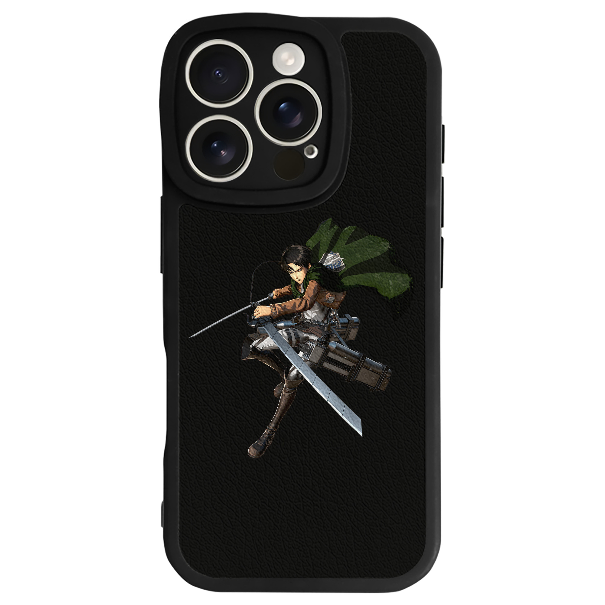 （画像用） 進撃の巨人 リヴァイ·アッカーマン Attack on Titan Levi Ackerman 【iPhone 16シリーズ対応】シリコンスマホケース（レザー調） 材質：シリコン